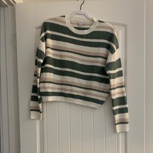 Striped Green and White Sweater